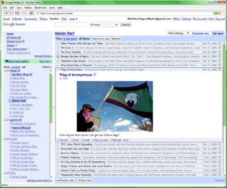 Google Reader screenshot