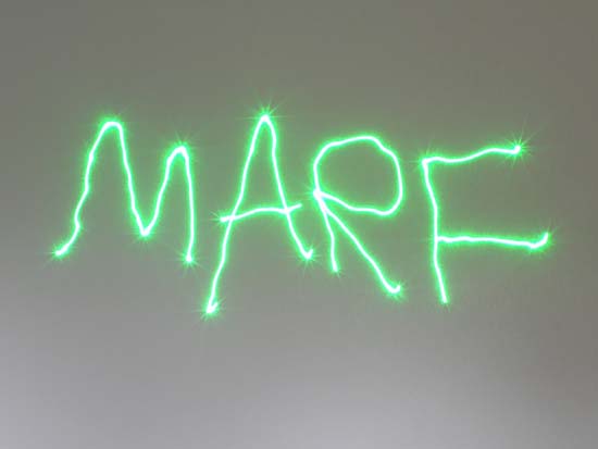 Marf written with a laser