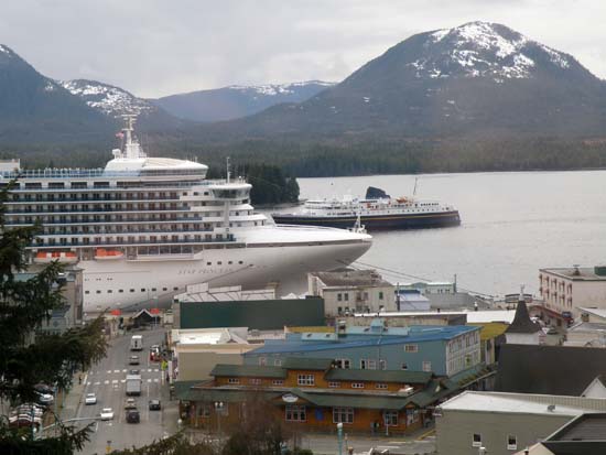 Malaspina passing the Star Princess in Ketchikan, Alaska May 6, 2008.