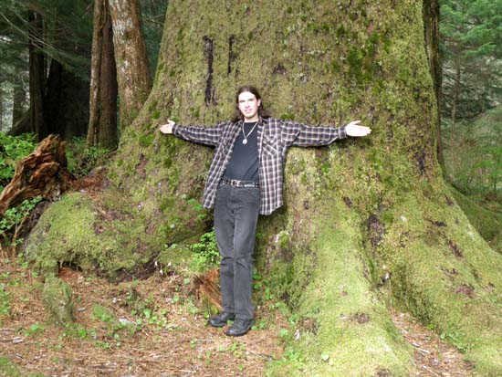 Sitka Spruce near Ward Lake in Ketchikan, Alaska. That's me in front of it.