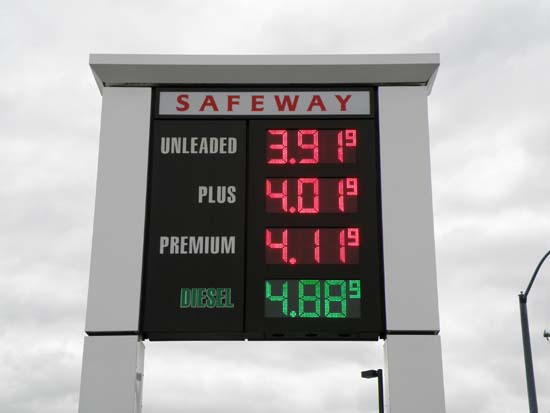 Safeway fuel prices in Ketchikan, Alaska.