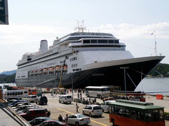 Volendam docked in Ketchikan, Alaska. July 1, 2008.