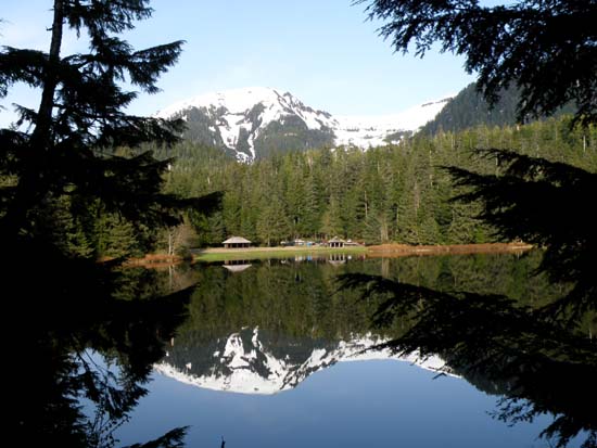 Mountain reflection on Ward lake.
