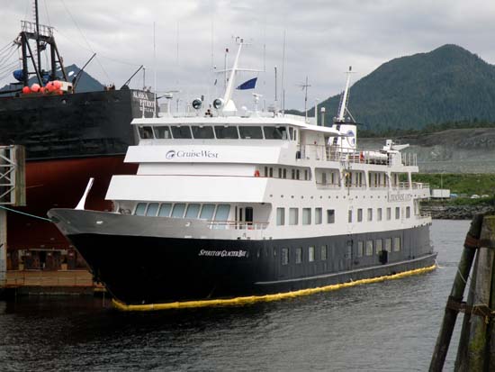 Damaged Spirit of Glacier Bay in Ketchikan, Alaska. July 14, 2008.