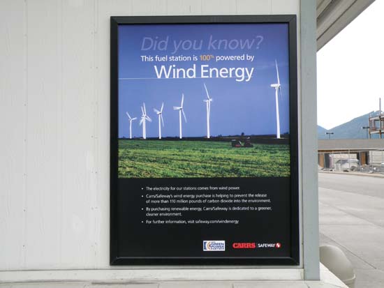 Did you know? This fuel station is 100% powered by Wind Energy.