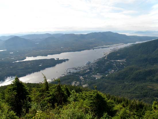 View of Ketchikan, Alaska from the top of Deer Mountain.