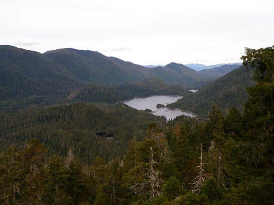 Connel Lake and Talbot Lake as seen from Ward Mountain in Ketchikan, Alaska. September 25, 2008.