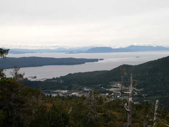 Old pulp mill, Valner, and Guard Island as seen from Ward Mountain in Ketchikan, Alaska. September 25, 2008.