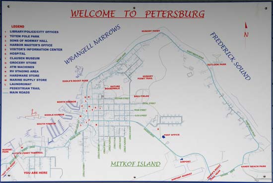 Map of Petersburg, Alaska.