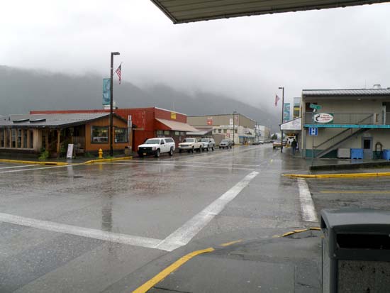 Downtown Petersburg, Alaska looking North.