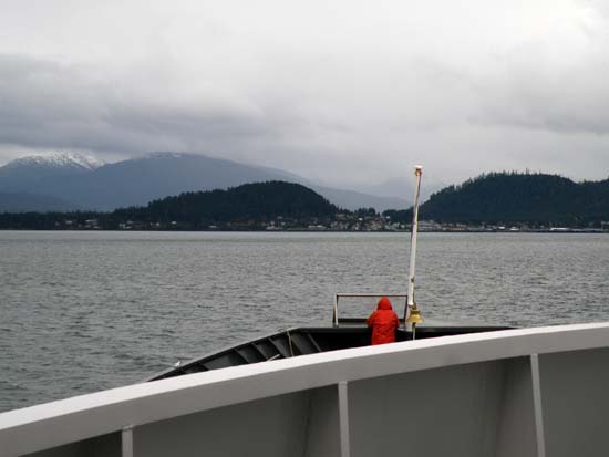 Wrangell, Alaska waterfront as seen from the ferry.