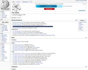 Wikipedia: The Game disambiguation page