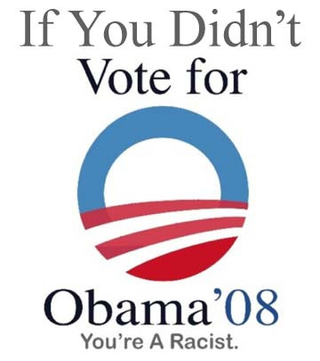 If you didn't vote for Obama'08 you're a racist.