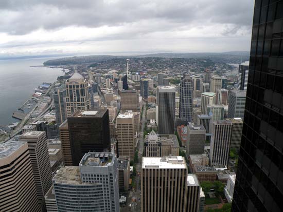 Downtown Seattle as seen from the 73rd floor of the Columbia Tower. (May 19th, 2009)