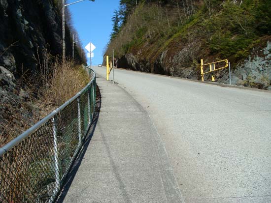 Gates, looking uphill.