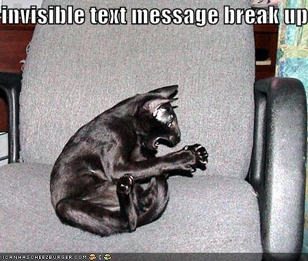 invisible text message break up