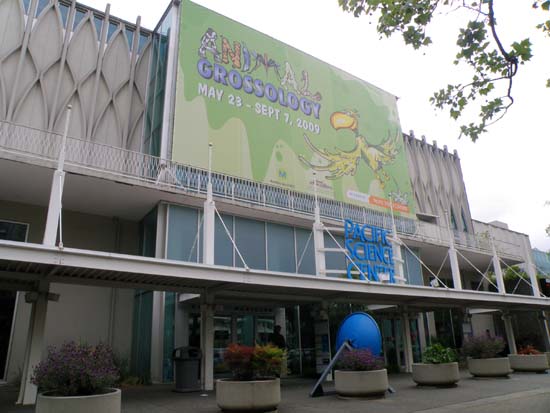 Front entrance to the Pacific Science Center