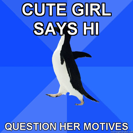 Cute girl says hi / Question her motives