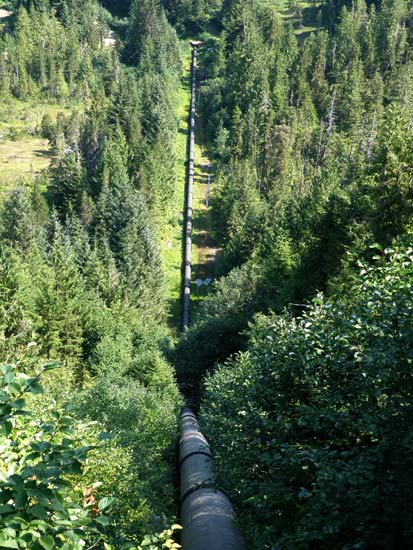 Looking down the main penstock.