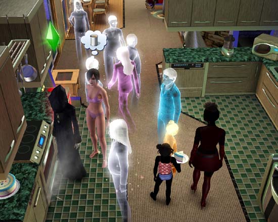 Sims 3, 8 ghosts.