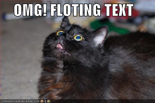 OMG! floting text