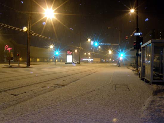 Snow on November 13th, 2009 in Ketchikan, Alaska.