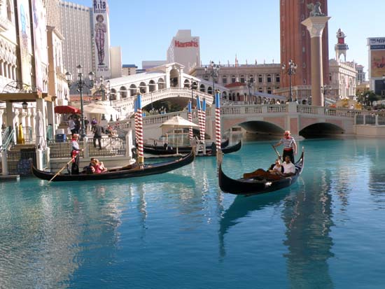 Gondola rides at the Venetian