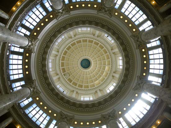 inside the Idaho Capitol Building's dome