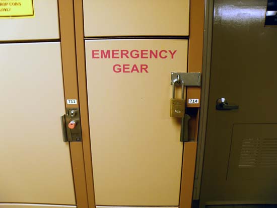 Emergency gear locker.