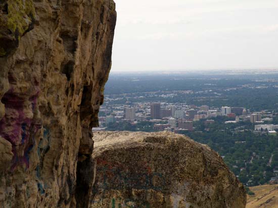 Cliff, with Boise beyond.