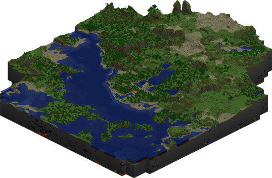 Map of a newly generated Minecraft World