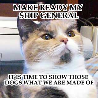 Make ready my ship General it is time to show those dogs what we are made of