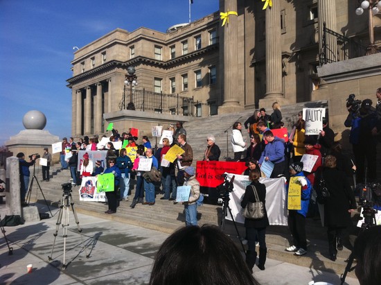 Rally on state Capitol steps