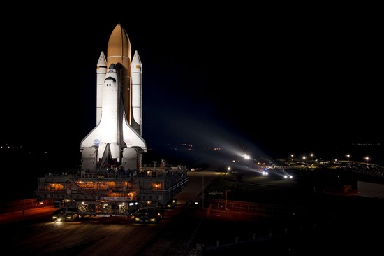 Space Shuttle Atlantis on its last rollout